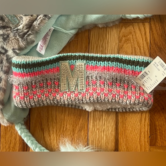 Justice Hat and Ear Muff- NWT- Letter M on the front - Picture 5 of 6